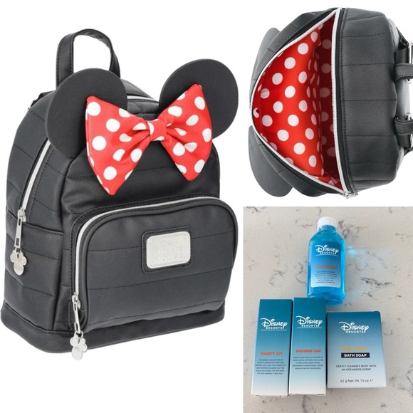 Disney Handbags - New BUNDLE Mini Mouse Disney Licensed Backpack & Amenities NWT